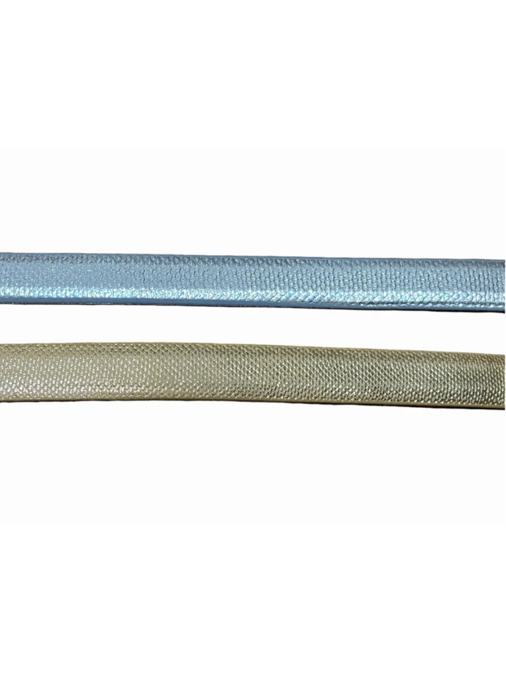 Kleinberg Sherrill for Saks 5th Ave Genuine Karung Skinny Belt Silver & Gold-S